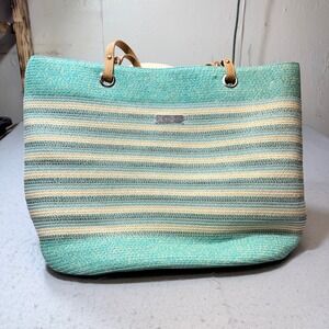 AMIANI Straw Striped Tote Bag Beach Handbag Shopper‎ Travel Bag